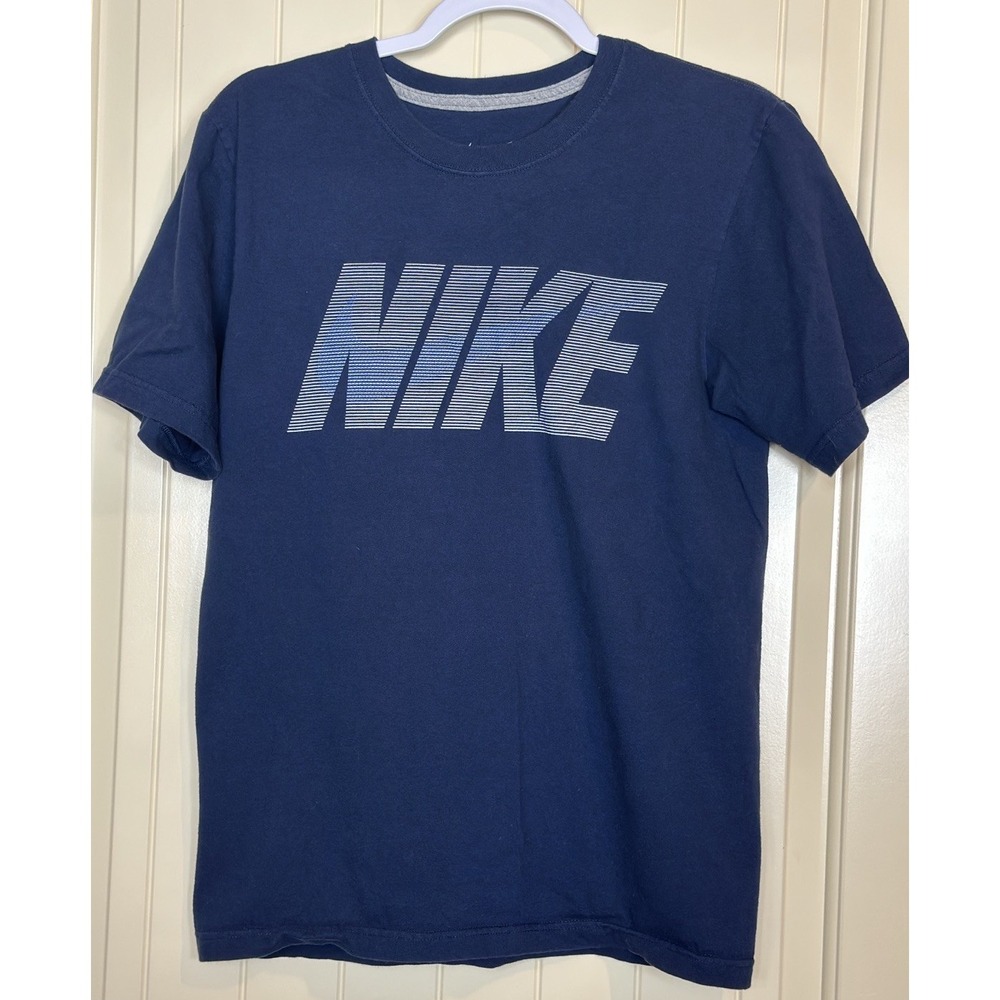 Nike navy blue regular fit short sleeve t-shirt sz S gym active running workout
